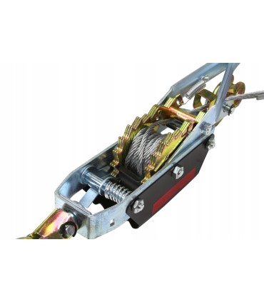 WYCIĄGARKA LINOWA DŹWIGNIOWA POZIOMA 4000KG STALOWA LINA 4T WYTRZYMAŁE HAKI