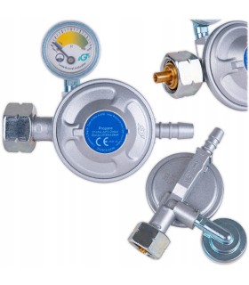 REDUKTOR GAZOWY Z MANOMETREM 37MBAR 1,5KG/H