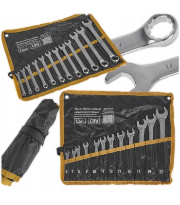 Klucze płasko-oczkowe satynowane 6-22mm 6 20,08 120,48
12el. CRV