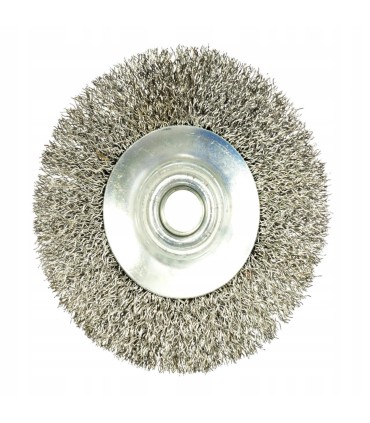 Szczotka druciana obrot.boczna 100mm M14 drut karbowany stalowy 