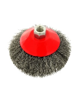Szczotka druciana obrot.boczna 125mm M14 drut karbowany stalowy