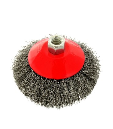 Szczotka druciana obrot.boczna 125mm M14 drut karbowany stalowy