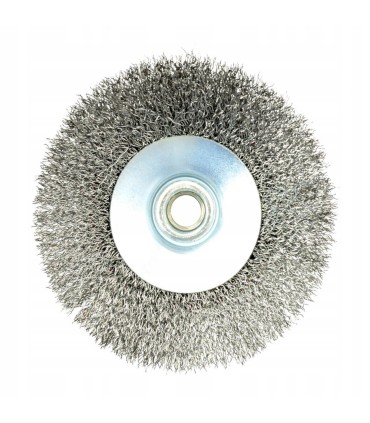 Szczotka druciana obrot.boczna 125mm M14 drut karbowany stalowy