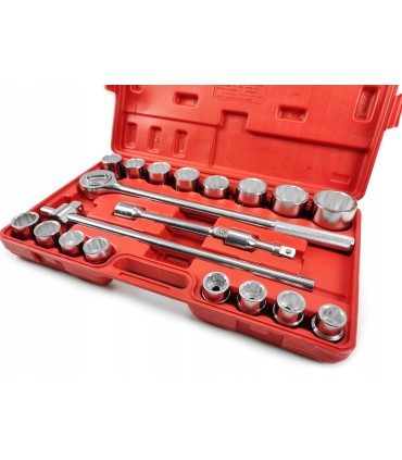 KLUCZE NASADOWE 21 SZT 3/4" 19-50MM 12-KĄTNE