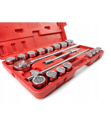 KLUCZE NASADOWE 21 SZT 3/4" 19-50MM 12-KĄTNE