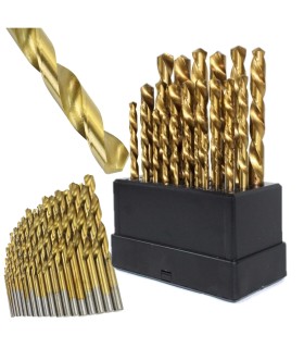 Kpl.wierteł 19szt.1-10mm HSS TiN plast.box