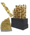 WIERTŁA DO METALU 19 SZT STAL SZYBKOTNĄCA HSS TYTANOWANE 1-10MM TRWAŁE
