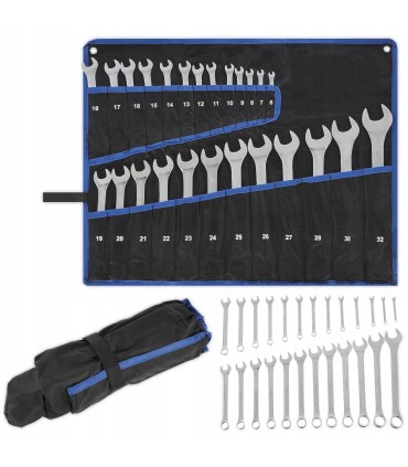 Klucze płasko-oczkowe satyna 6-32mm 2 108,11 216,22 25el.CRV/op.płachta/