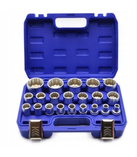 Zestaw nasadek 21el. 12-kątnych 8-36mm CRV 50BV30
