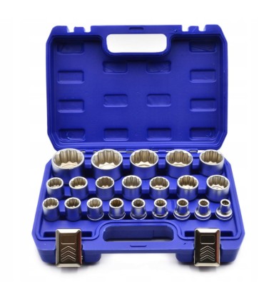 Zestaw nasadek 21el. 12-kątnych 8-36mm CRV 50BV30