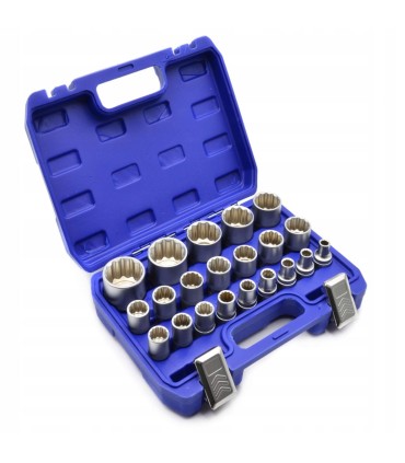 Zestaw nasadek 21el. 12-kątnych 8-36mm CRV 50BV30