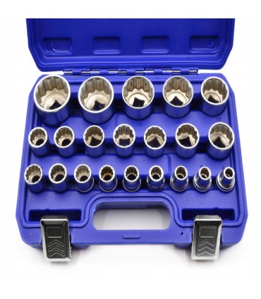 Zestaw nasadek 21el. 12-kątnych 8-36mm CRV 50BV30