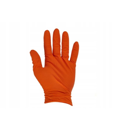 Rękawice nitrylowe SOLID GRIP 50szt. r. L pomarańczowe