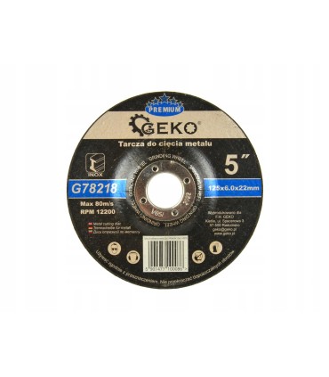 Tarcza do szlifowania metalu GEKO PREMIUM 125x6 Inox