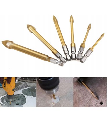 Kpl. wierteł do szkła i ceramiki 7el. HEX