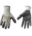 RĘKAWICE OCHRONE RĘKAWICZKI BIAŁO SZARE ROZMIAR 9 POWLEKANE NITRYLEM