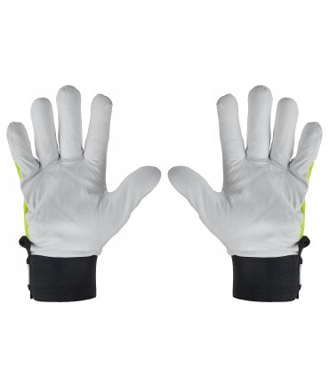 Rękawice robocze monterskie skórzane żółte Kozia skóra - rzep r.10