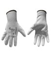 RĘKAWICE OCHRONE RĘKAWICZKI ROBOCZE BIAŁE POWLEKANE POLIURETANEM ROZMIAR 9