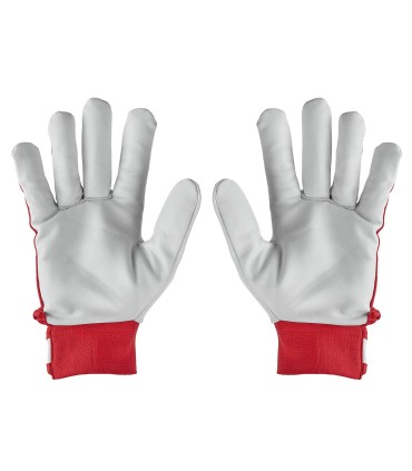 Rękawice robocze monterskie skórzane czerwone Kozia skóra - rzep r.10