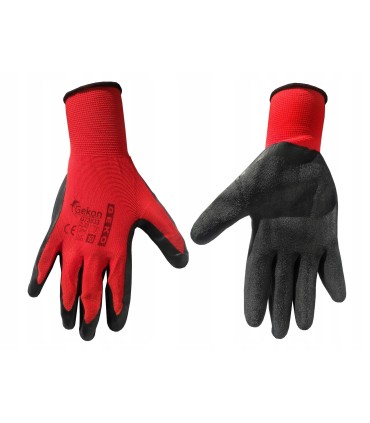 Rękawice ochronne GEKO r.10 /RED Nitryl/