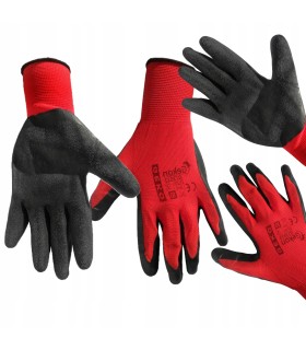 Rękawice ochronne GEKO r.8 /RED Nitryl/