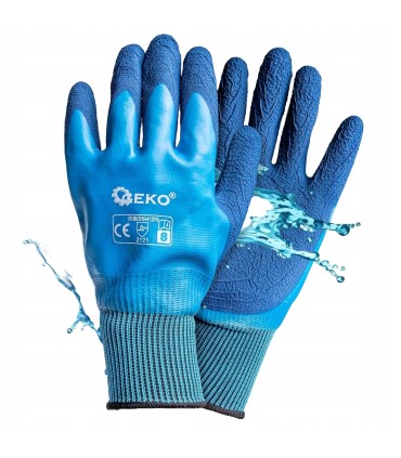 Rękawice robocze wodoodporne r. 11 /poliester – lateks/