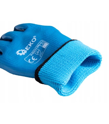 Rękawice robocze wodoodporne ocieplane r. 9 /jersey – lateks/