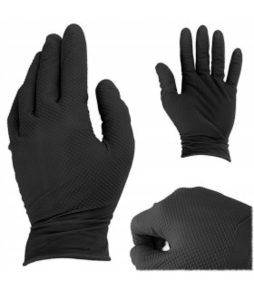 Rękawice nitrylowe SOLID GRIP 50szt. r. S 10 czarne