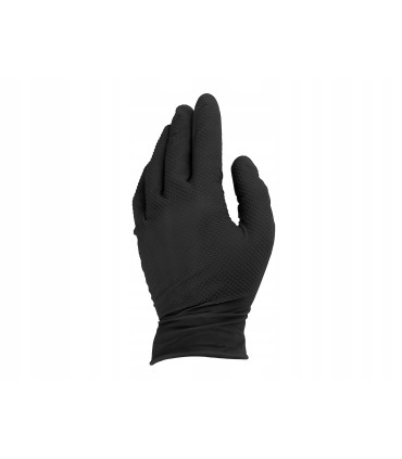 Rękawice nitrylowe SOLID GRIP 50szt. r. XL czarne