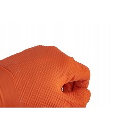 Rękawice nitrylowe SOLID GRIP 50szt. r. S pomarańczowe