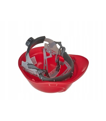Kask ochronny budowlany BHP regulowany – czerwony