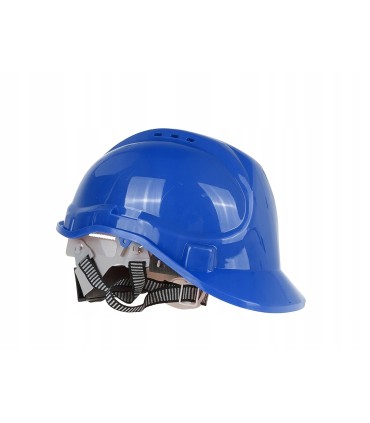 Kask ochronny budowlany BHP regulowany – niebieski
