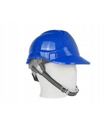 Kask ochronny budowlany BHP regulowany – niebieski