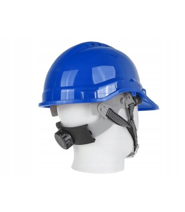 Kask ochronny budowlany BHP regulowany – niebieski