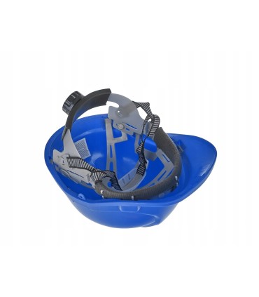Kask ochronny budowlany BHP regulowany – niebieski