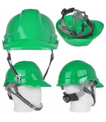Kask ochronny budowlany BHP regulowany – zielony
