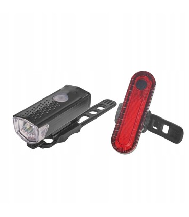 Wodoodporna lampka rowerowa USB IP54 – zestaw przód + tył