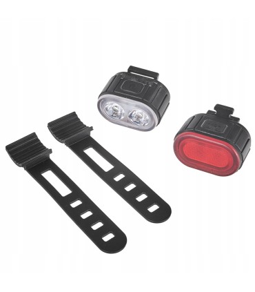 Wodoodporna lampka rowerowa USB IPX4 – zestaw przód + tył
