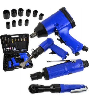 Zestaw narzędzi pneumatycznych i kluczy 33el. 