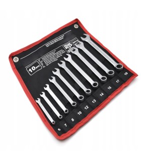 Zestaw kluczy płasko-oczkowych 10el. 6-19mm CRV-CS (satyna)