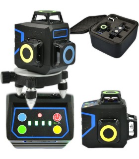 Laser samopoziomujący 3D 360 12x zielone linie 