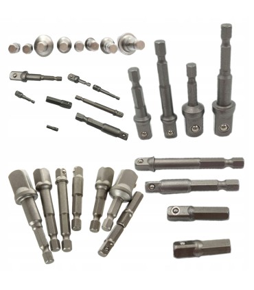 Zestaw redukcji do nasadek wkrętarki 1/4 3/8 1/2 8el.