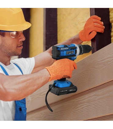 Wiertarko-wkrętarka z funkcją udaru 21V 2x akumulator 2ah