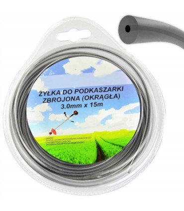 Żyłka do podkaszarki zbrojona (okrągła) 3,0mmx15m