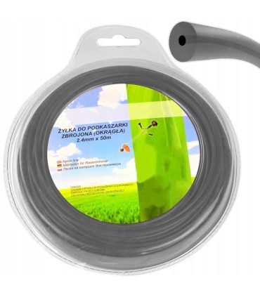 Żyłka do podkaszarki zbrojona (okrągła) 2,4mmx50m