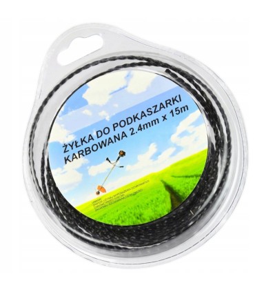 Żyłka do podkaszarki karbowana 2,4mmx15m
