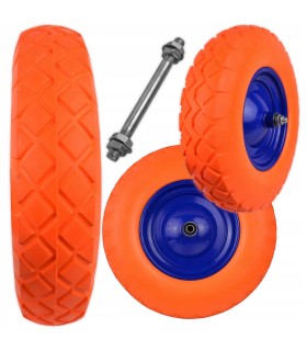 Koło do taczki 4.00-8 pełne PU orange/