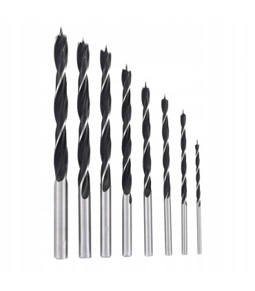 Kpl.8szt.wierteł do drewna 3-10mm