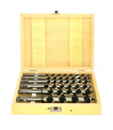 Zestaw 6szt.wierteł do drewna 6-25/230mm drewn.walizka