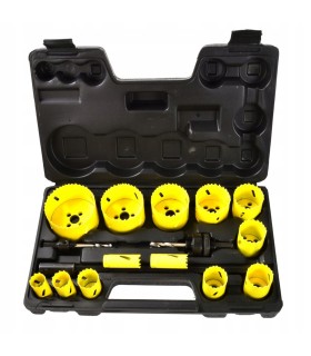 Zestaw otwornic Bimetal do metalu i drewna 17el. plastic box